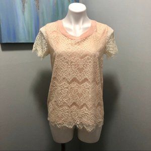 Leo Meets Virgo Pink Lace Blouse